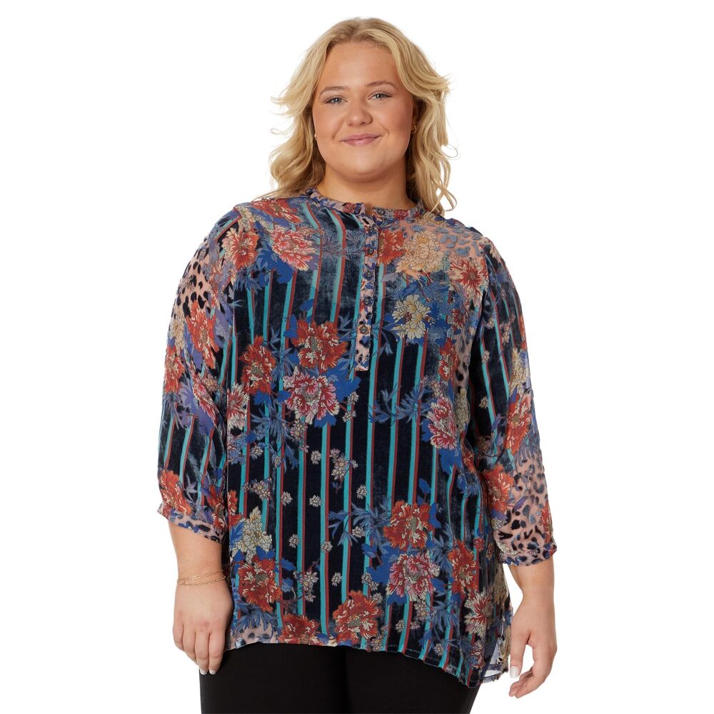 Johnny Was Plus Size Ontari Burnout Tunic Multi 1X